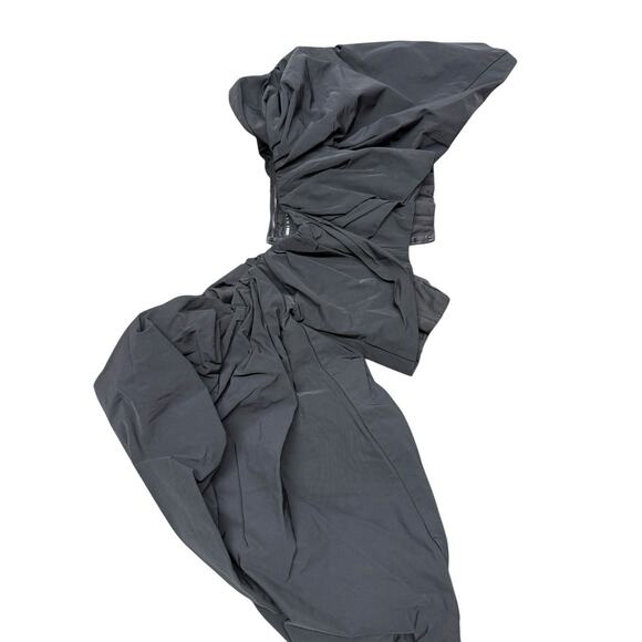 ASOS Black Off Shoulder Puff Sleeve Corset Crop Top Balloon Sleeve sz US 6 - Picture 7 of 11